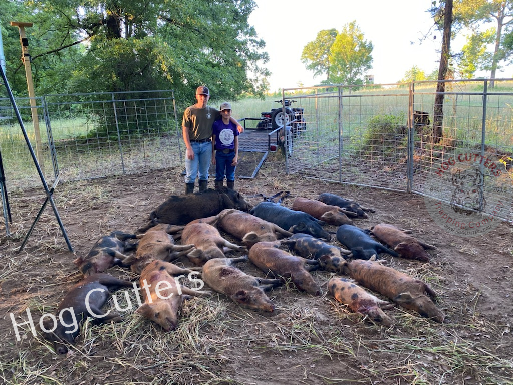 Zeb and Wyatt with Hog Cutters at Clients first gate drop